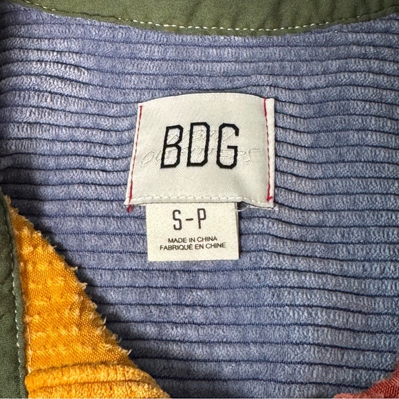 BDG Urban Outfitters Corduroy Jacket Shirt Women’s Small Multicolor Block - Picture 7 of 9